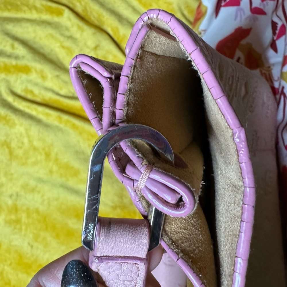 MCM Pink Embossed Leather Tote Bag - Picture 12 of 16